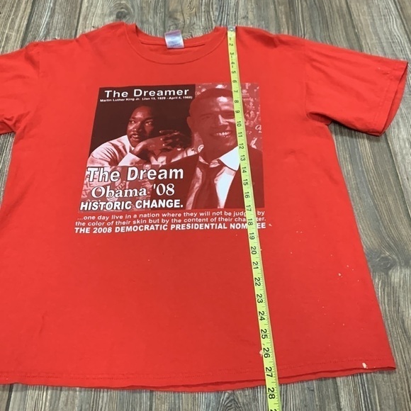 Martin Luther King Jr. & Obama 2008 Presidential Elect Democrat Red Tee - Picture 5 of 9